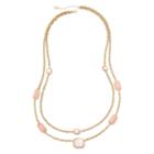 Monet Pink Stone Gold-tone Station Necklace