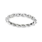 Personally Stackable Genuine White Topaz Twisted Eternity Ring