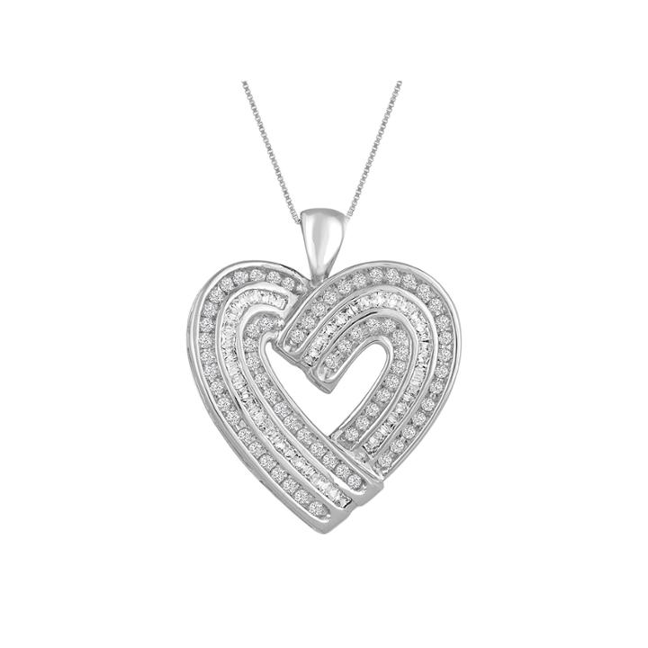 Womens 3/4 Ct. T.w. White Diamond 10k Gold Pendant Necklace
