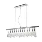 Nadia Collection 13 Light Chrome Finish And Clearcrystal Linear Pendant And Bar Chandelier
