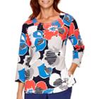 Alfred Dunner Cape Hatteras 3/4-sleeve Floral Print Knit Top