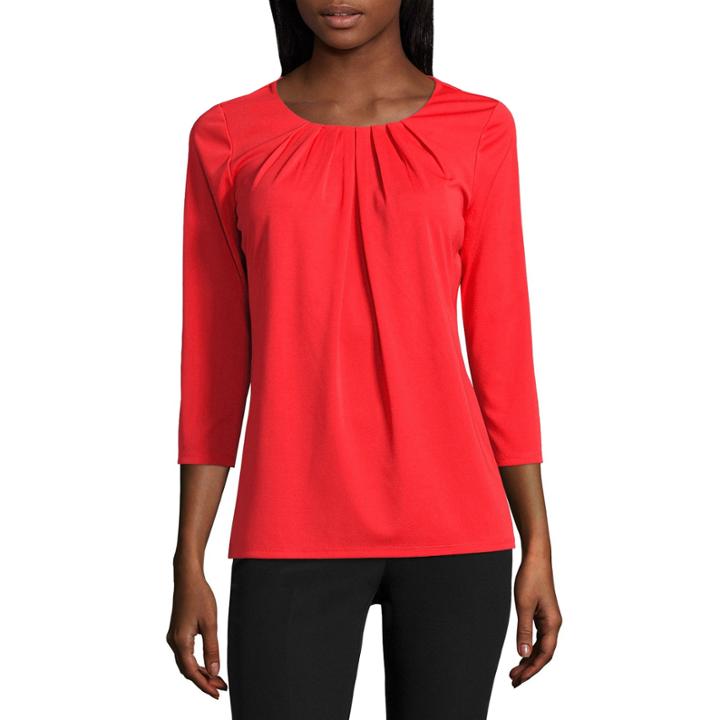 Worthington Pleat Neck Top