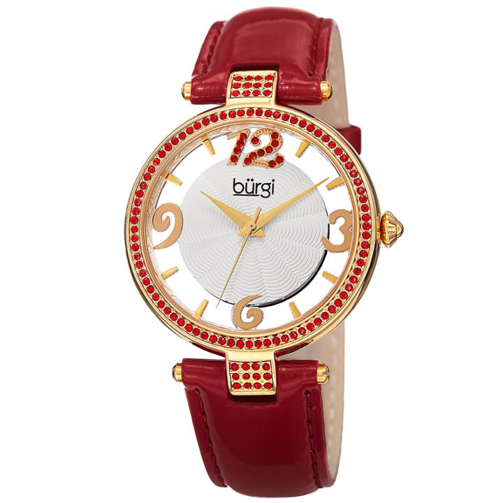 Burgi Womens Red Strap Watch-b-150rd