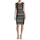 Rn Studio By Ronni Nicole Sleeveless Colorblock Lace Scuba Sheath Dress - Petite