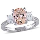 Modern Bride Gemstone Womens Genuine Morganite Pink Engagement Ring