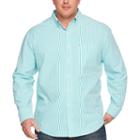 Izod Long Sleeve Sportflex Natural Stretch Stripe Woven Long Sleeve Button-front Shirt-big And Tall