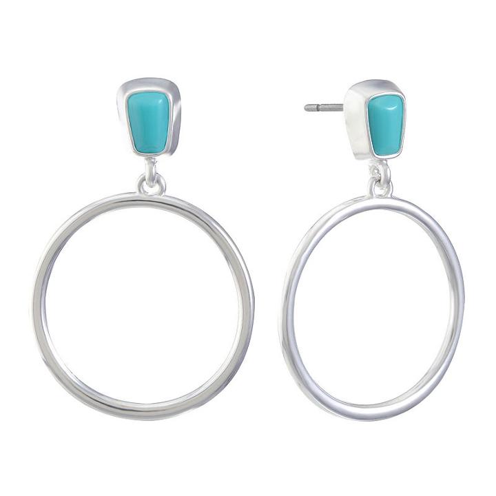 Liz Claiborne Blue 35mm Hoop Earrings