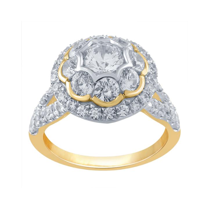 Womens 1 3/4 Ct. T.w. Genuine Round White Diamond 10k Gold Engagement Ring