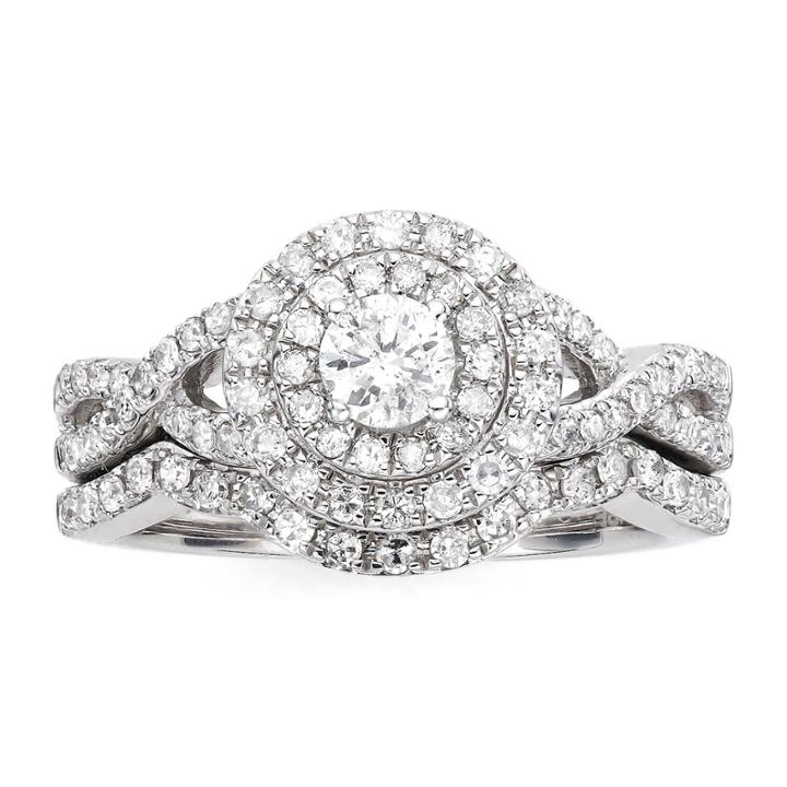 I Said Yes&trade; 1 Ct. T.w. Diamond & Lab-created Blue Sapphire Bridal Ring Set