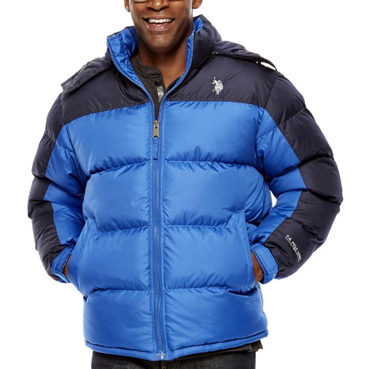 U.s. Polo Assn. Fleece-lined Colorblock Bubble Jacket