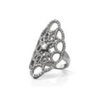 Cubic Zirconia Sterling Silver Webbed Ring