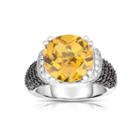 Limited Quantities! Lab-created Yellow Sapphire Sterling Silver Ring