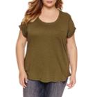 A.n.a Short Sleeve Round Neck T-shirt-plus