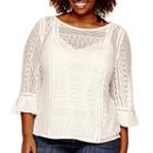 Stylus 3/4-sleeve Lace Blouse - Plus