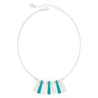 Liz Claiborne Aqua Stone Silver-tone Statement Necklace