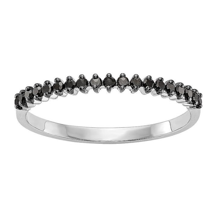 Womens 1/8 Ct. T.w. Black Diamond 14k Gold Wedding Band