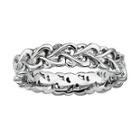Personally Stackable Sterling Silver Intertwined Hearts Ring