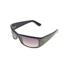 Bisou Bisou Rhinestone-studded Rectangular Sunglasses