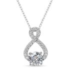 Sterling Silver & 18k Rose Gold Over Silver 3 Ct. T.w. Infinity Necklace Featuring Swarovski Zirconia