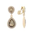 Monet Jewelry Clear Goldtone Large Drop Clip Earring