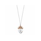 Disney Womens Clear Silver Over Brass Pendant Necklace