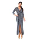 Stilletto's 3/4 Sleeve Surplus Wrap Maxi With Slit