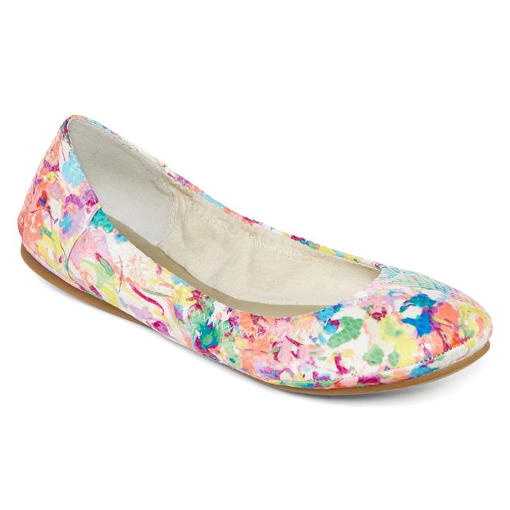 A.n.a Epic Scrunch Floral Print Ballet Flats