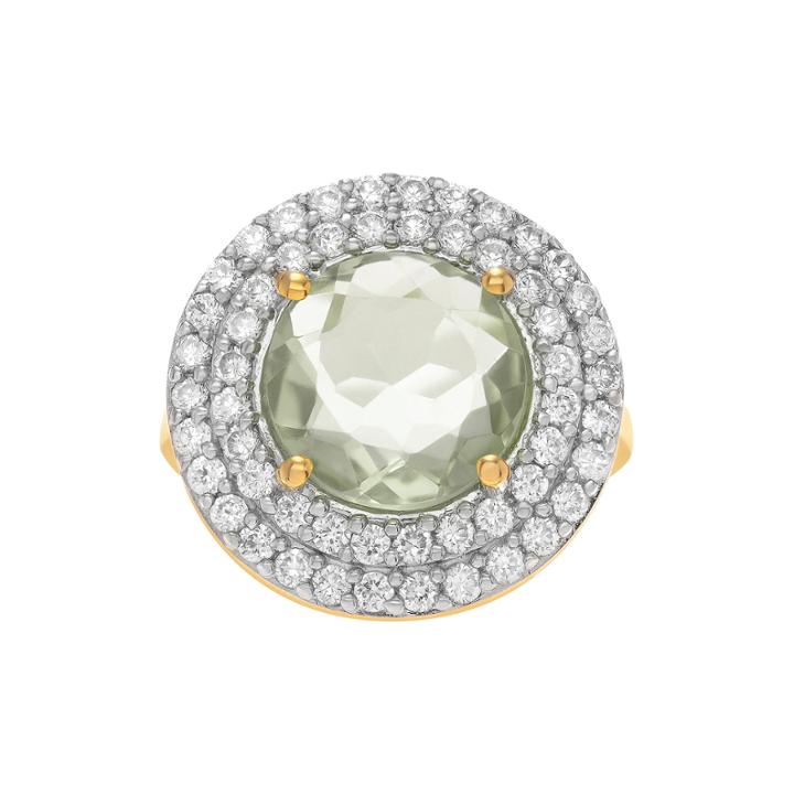 Journee Collection Genuine Green Quartz And Cubic Zirconia Ring