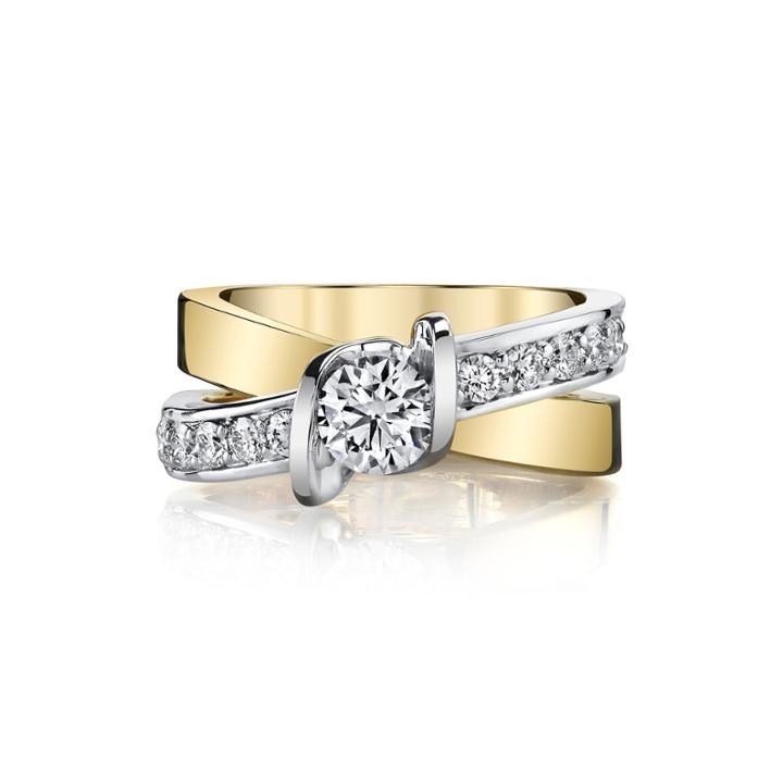 1 Ct. T.w. Diamond 14k Two-tone Gold Crossover Ring