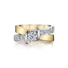 1 Ct. T.w. Diamond 14k Two-tone Gold Crossover Ring