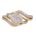 Womens 3/8 Ct. T.w. White Diamond 10k Gold Cluster Ring