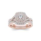 7/8 Ct. T.w. Diamond 10k Rose Gold Bridal Ring Set