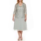R & M Collection 3/4-sleeve Lace Jacket Dress - Plus