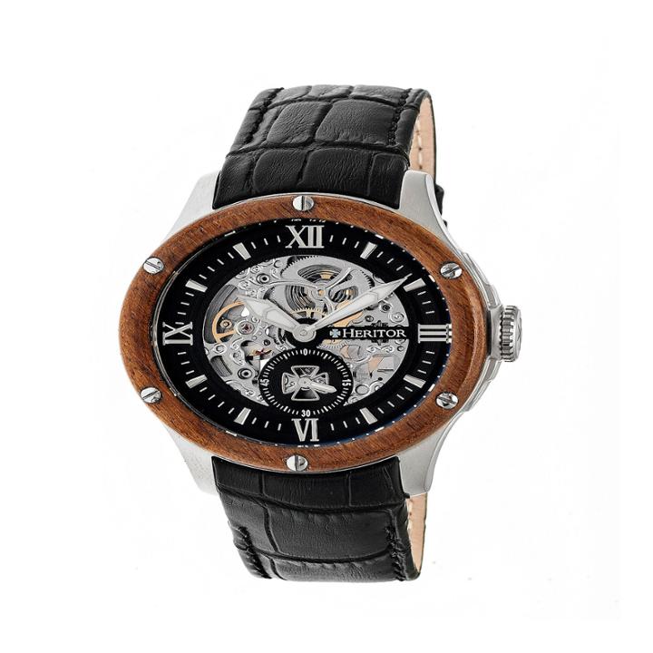 Heritor Mens Black Strap Watch-herhr3902