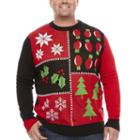 Crew Neck Long Sleeve Acrylic Pullover Sweater Big And Tall