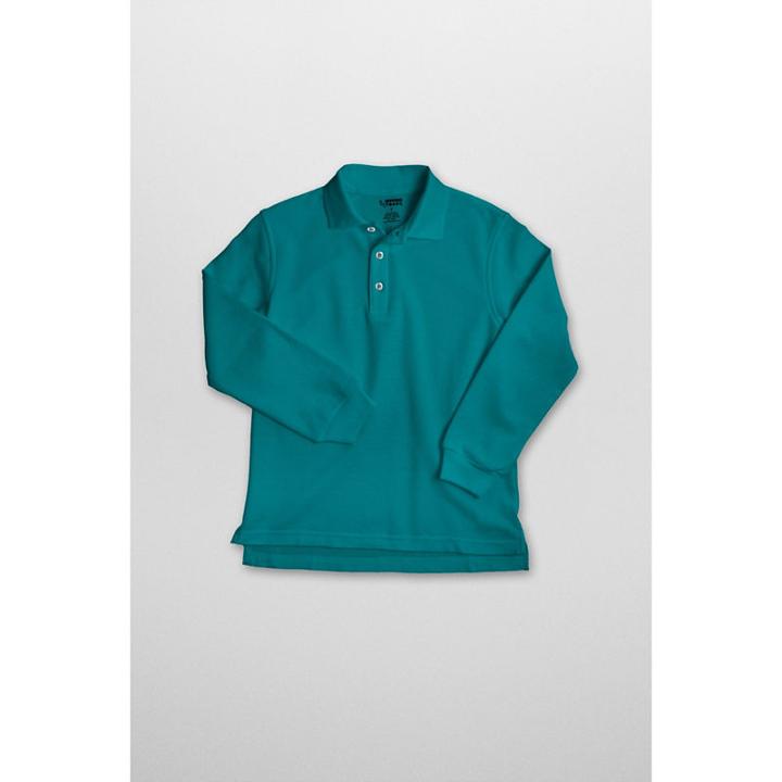 French Toast Long Sleeve Pique Polo- Husky