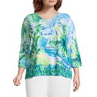 Alfred Dunner Turks & Caicos Scenic Tee- Plus