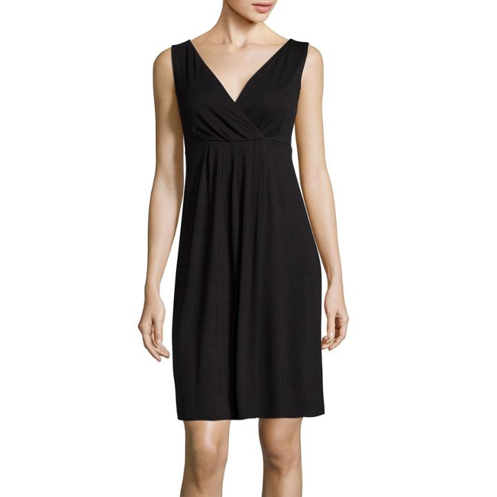 St. John's Bay Sleeveless Solid Surplice-pleat Dress