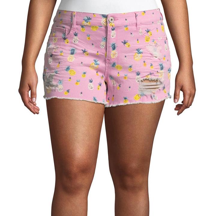 Arizona 2 1/2 Pineapple Shorts-juniors Plus