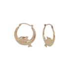 14k Gold Dolphin Hoop Earrings