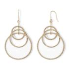 Bold Elements&trade; Gold-tone Triple-hoop Chandelier Earrings
