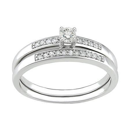 1/5 Ct. T.w. Diamond Bridal Ring Set, Sterling Silver