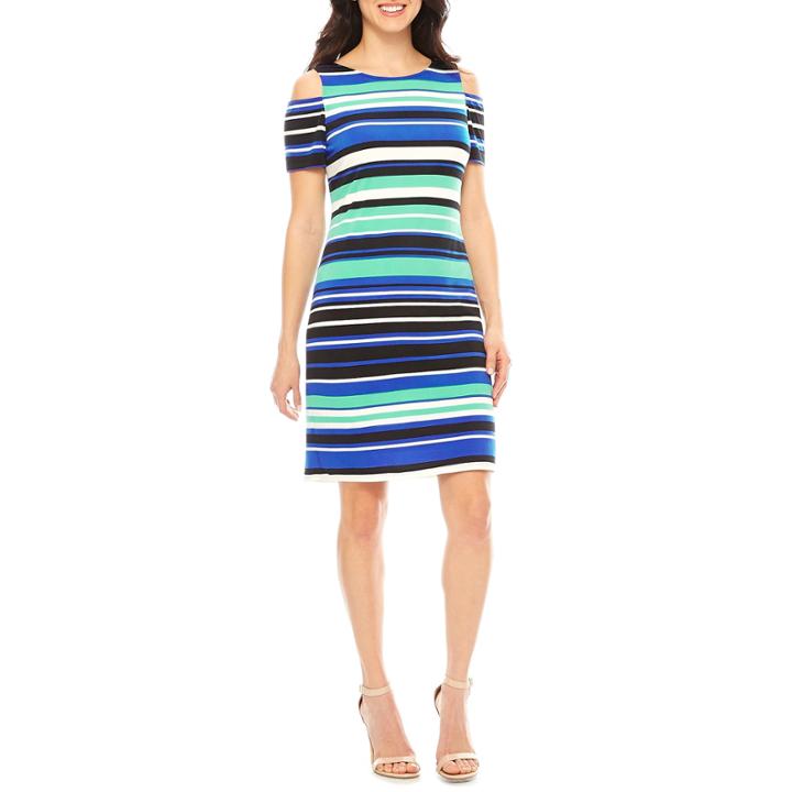 Ronni Nicole Short Sleeve Cold Shoulder Shift Dress