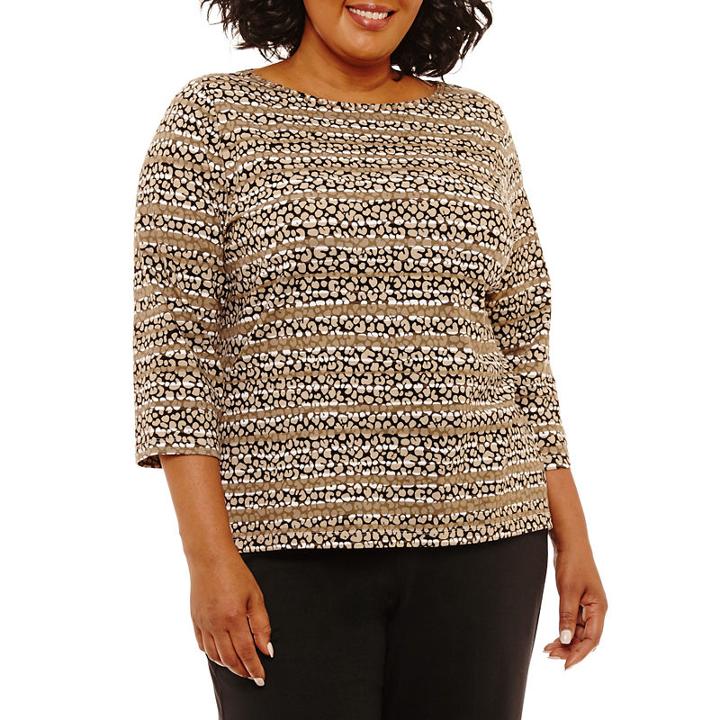 Lark Lane Must Have Animal Stripe Tunic- Plus