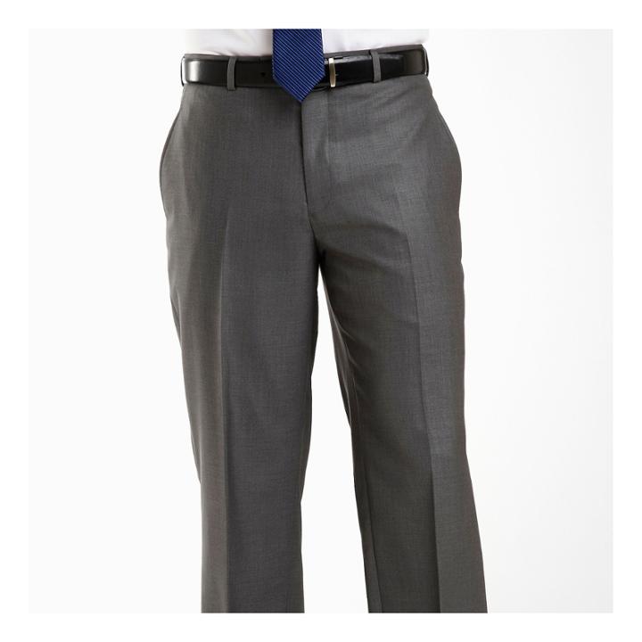 Jf J. Ferrar Gray Sharkskin Flat Front Suit Pants - Classic