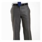 Jf J. Ferrar Gray Sharkskin Flat Front Suit Pants - Classic