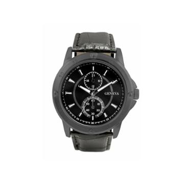 Geneva Mens Black Strap Watch