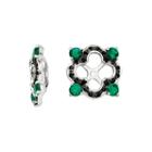 Lab-created Emerald & Black Sapphire Sterling Silver Earring Jackets