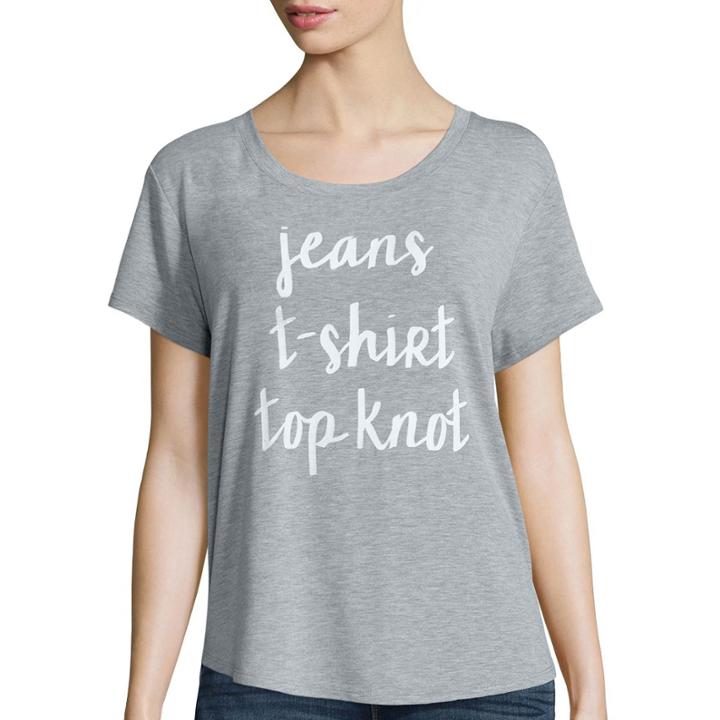 Belle + Sky&trade; Short-sleeve Scoopneck Screen Tee
