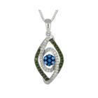 3/8 Ct. T.w. White, Green & Blue Diamond 10k White Gold Pendant